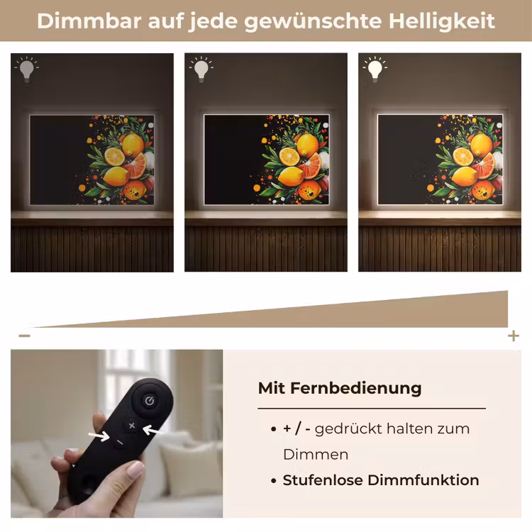 Citroenen - Zwart - Kruiden - Graffiti - Verf Light Box met batterij (Wandlamp) middel -USP_dimbaarDE