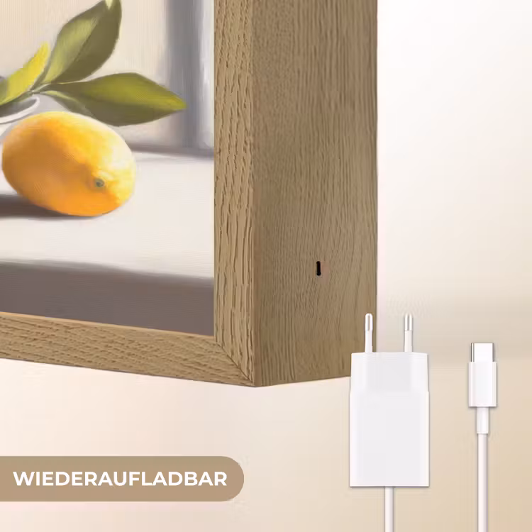 Citroenen - Stilleven - Geel Light Box met batterij (Wandlamp) middel -USP_websiteoplaadbaarDE