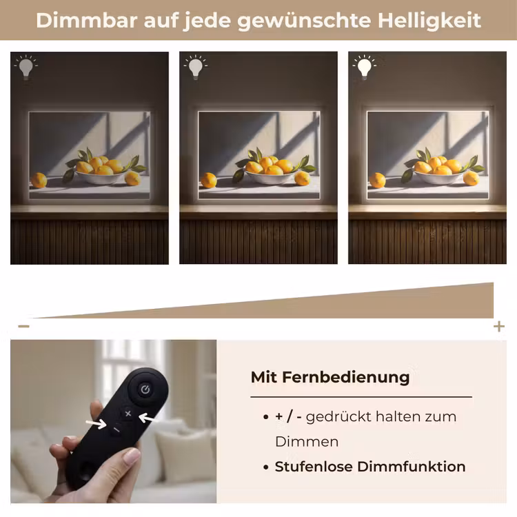 Citroenen - Stilleven - Geel Light Box met batterij (Wandlamp) middel -USP_dimbaarDE