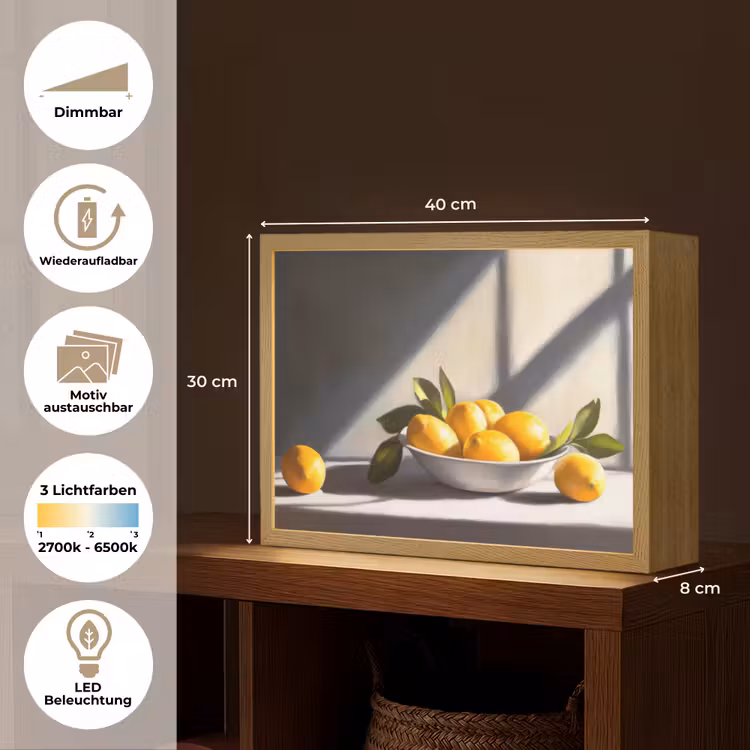 Citroenen - Stilleven - Geel Light Box met batterij (Wandlamp) middel -USP_websiteoverzichtDE