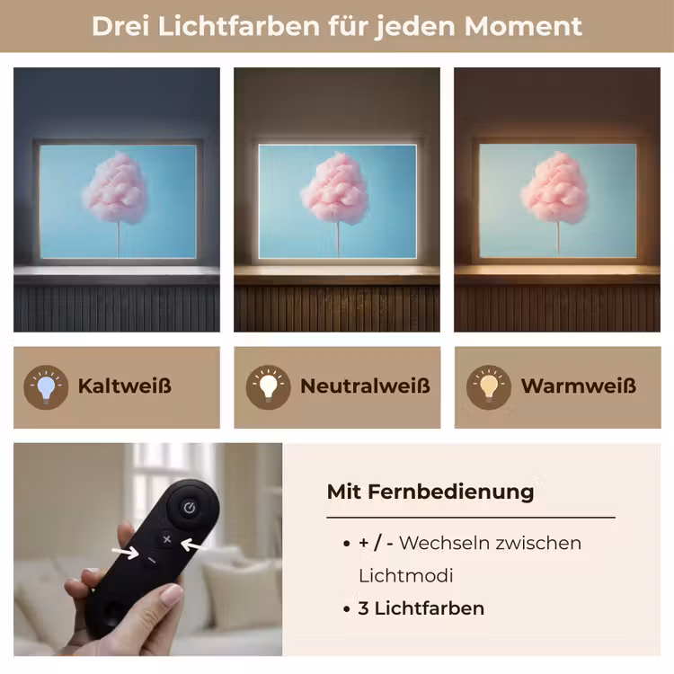 Suikerspin - Zoet - Snoep Light Box met batterij (Wandlamp) middel -USP_lichtkleurDE
