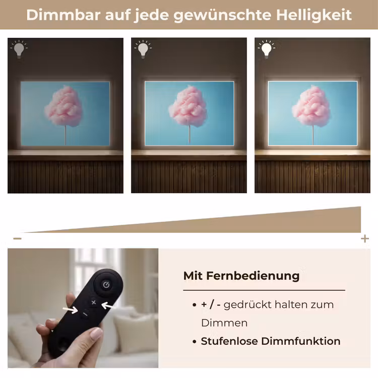 Suikerspin - Zoet - Snoep Light Box met batterij (Wandlamp) middel -USP_dimbaarDE