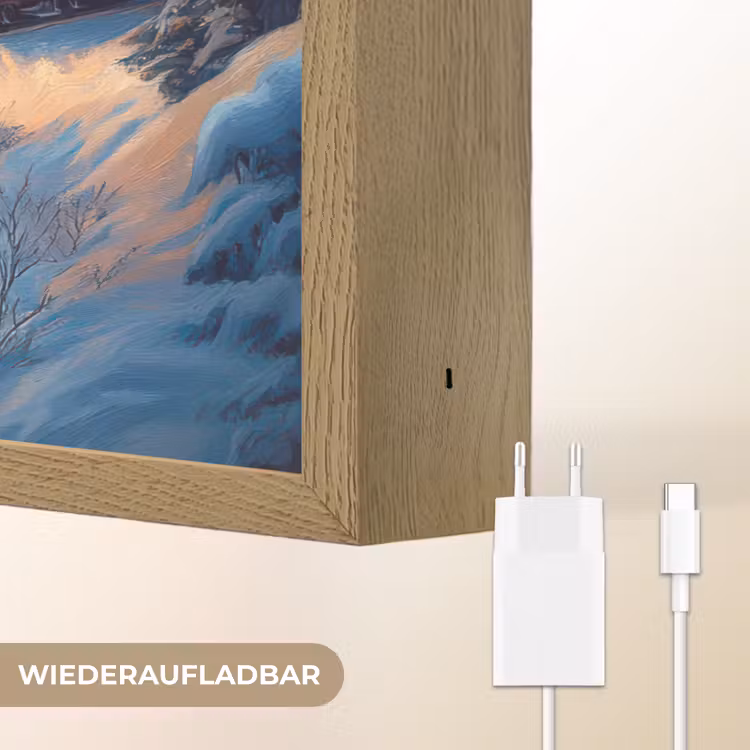 Trein - Kerst - Sneeuw - Kersttrein Light Box met batterij (Wandlamp) middel -USP_websiteoplaadbaarDE