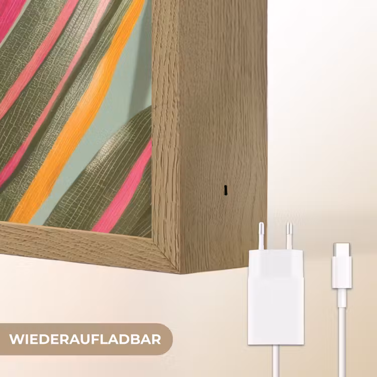 Tak - Bladeren - Kleurrijk - Schaduw Light Box met batterij (Wandlamp) middel -USP_websiteoplaadbaarDE