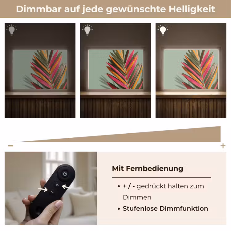 Tak - Bladeren - Kleurrijk - Schaduw Light Box met batterij (Wandlamp) middel -USP_dimbaarDE