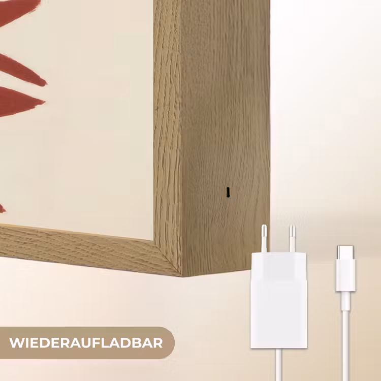 Tak - Bladeren - Rood Light Box met batterij (Wandlamp) middel -USP_websiteoplaadbaarDE