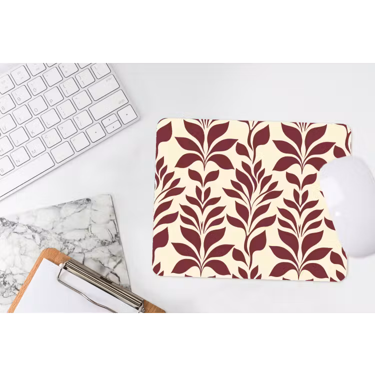 Abstract - Bladeren - Burgundy muismat rubber klein 262 -witbureau