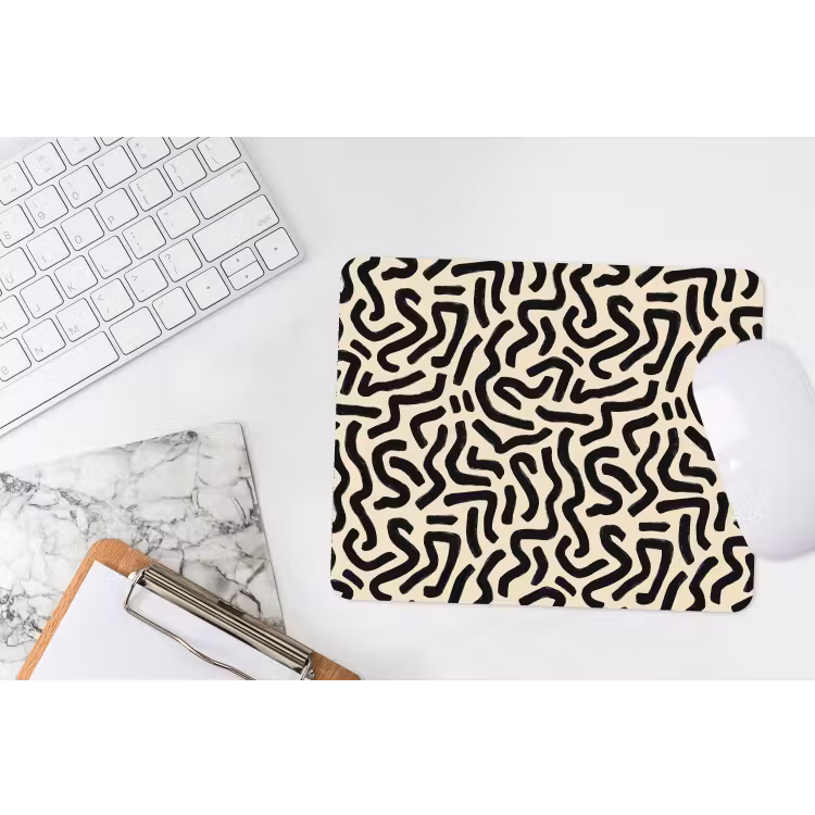 Abstract - Lijnen - Zwart muismat rubber klein 262 -witbureau