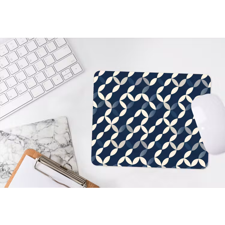 Abstract - Patroon - Blauw muismat rubber klein 262 -witbureau