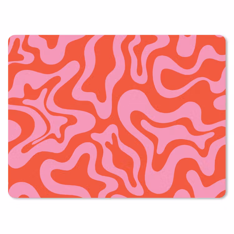 Abstract - Patroon - Rood - Roze - Minimalistisch muismat rubber klein -3d