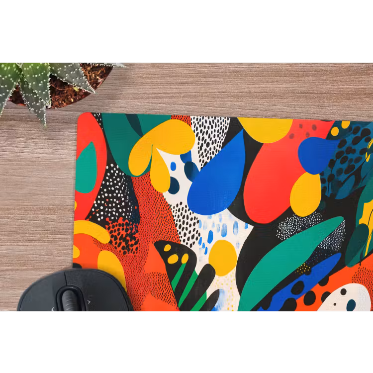 Abstract - Planten - Vormen - Kleurrijk muismat rubber klein -closeup