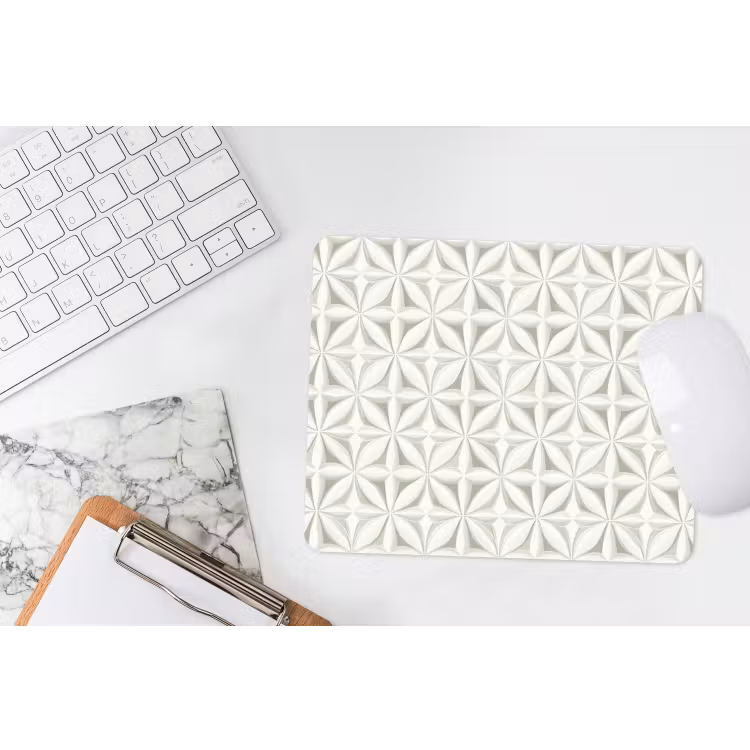 Abstract - Structuur - Grijs - Wit muismat rubber klein 262 -witbureau