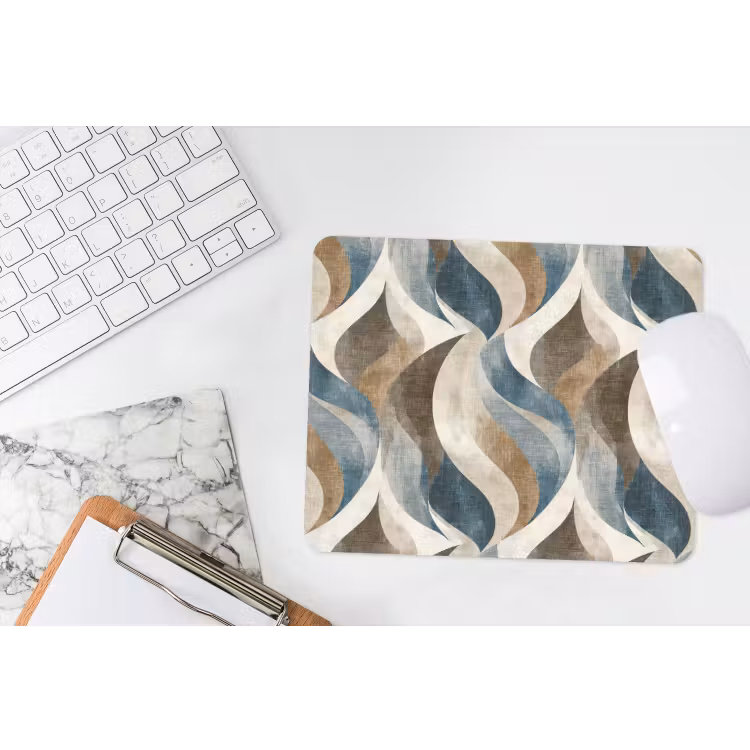 Abstract - Golven - Kleurrijk muismat rubber klein 262 -witbureau