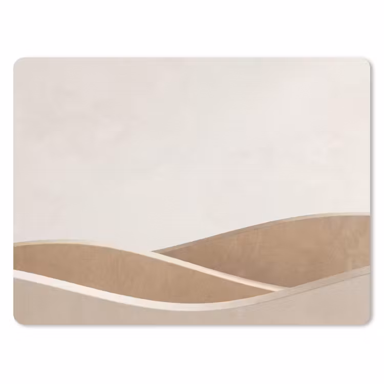 Abstract - Golven - Modern - Beige muismat rubber klein -3d