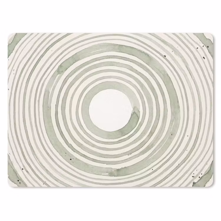 Abstractie - Cirkels - Waterverf - Groen - Modern muismat rubber klein -3d