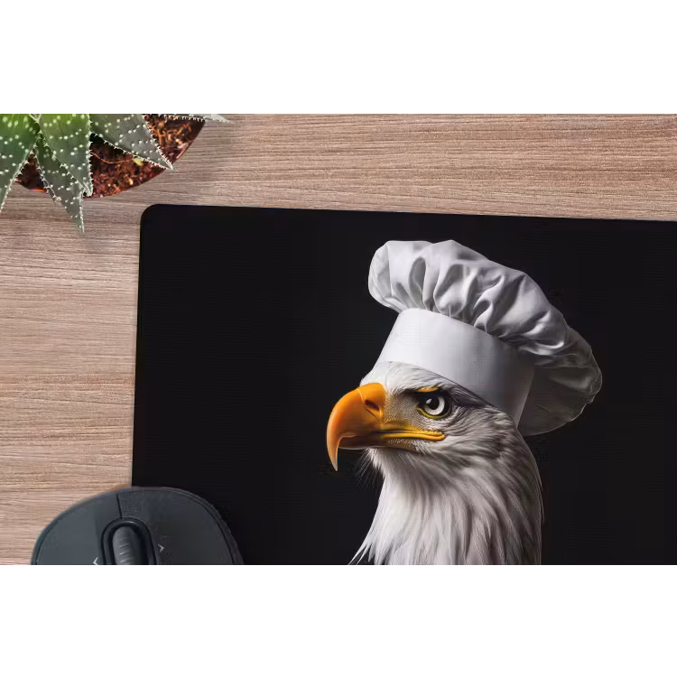 Arend -Amerika - Koksmuts - Vogel - Stoer muismat rubber klein -closeup