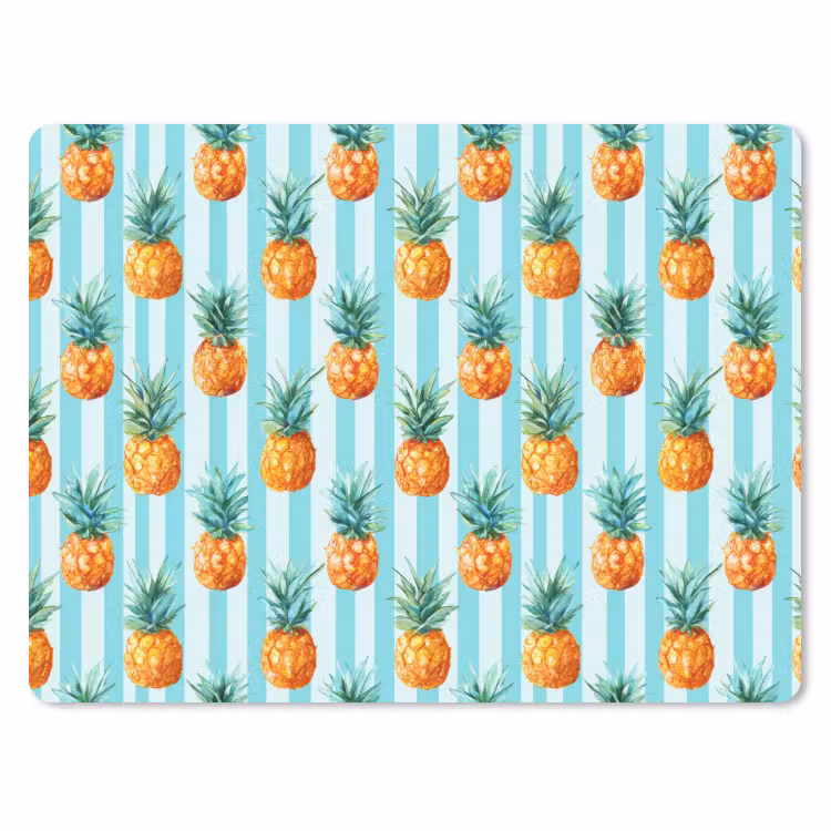 Ananas - Strepen - Groen muismat rubber klein 262 -3d