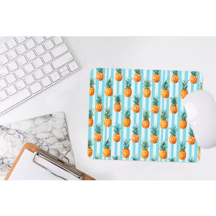 Ananas - Strepen - Groen muismat rubber klein 262 -witbureau