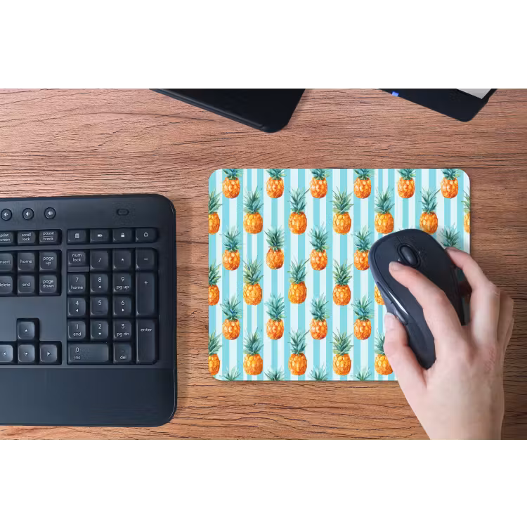 Ananas - Strepen - Groen muismat rubber klein 262 -toetsenbord