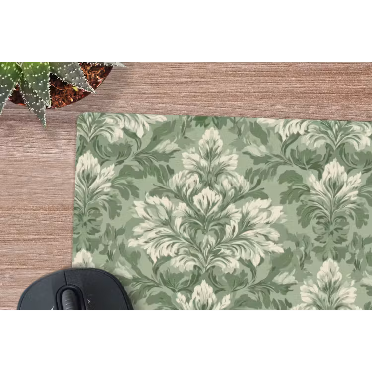 Sierlijk - Lichtgroen - Planten - Patroon - Getailleerd muismat rubber klein 262 -closeup