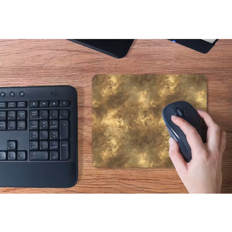 Antiek - Metaallook - Goud muismat rubber klein 262 -toetsenbord