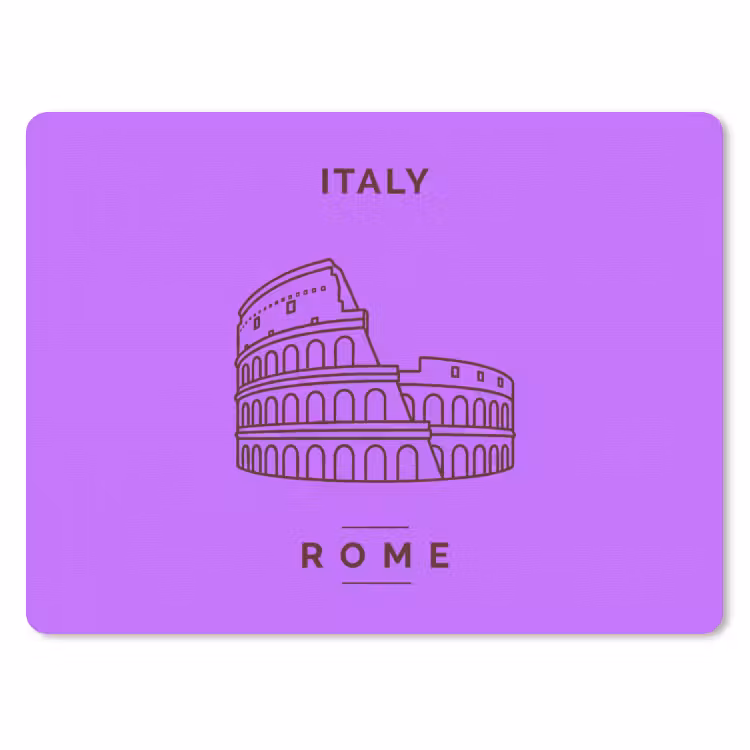 Architectuur - Colosseum - Rome - Minimalistisch - Paars muismat rubber klein -3d