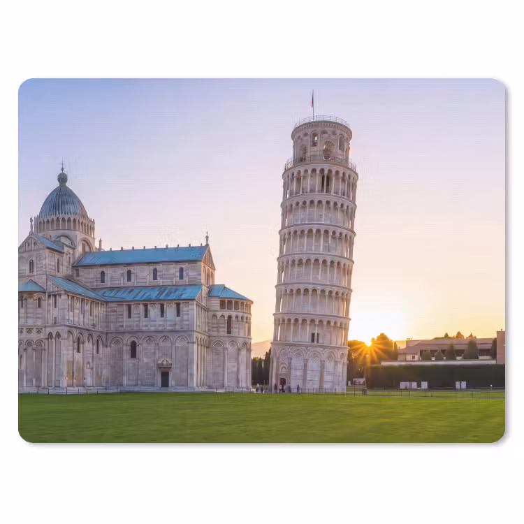 Architectuur - Toren - Pisa - Italië - Zonsondergang muismat rubber klein -3d