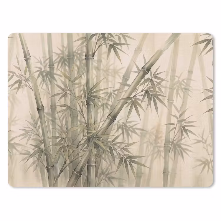 Bamboe - Bladeren - Aziatisch - Groen - Natuur muismat rubber klein -3d