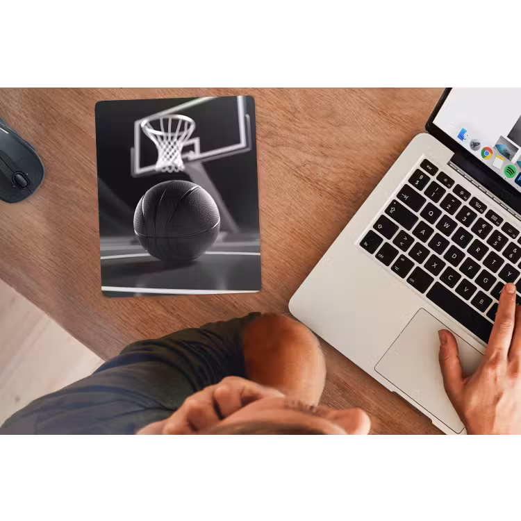 Basketbal - Basketbalveld - Lichtlijnen muismat rubber klein -laptop