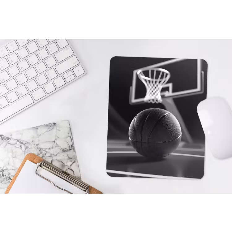 Basketbal - Basketbalveld - Lichtlijnen muismat rubber klein -witbureau