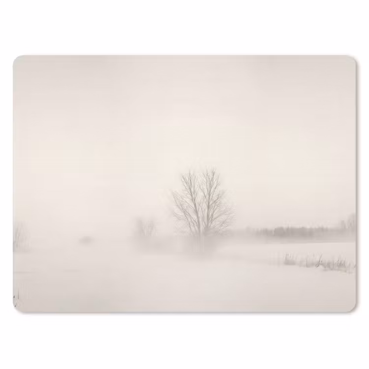 Boom - Mist - Sneeuw - Winter - Minimalistisch muismat rubber klein -3d