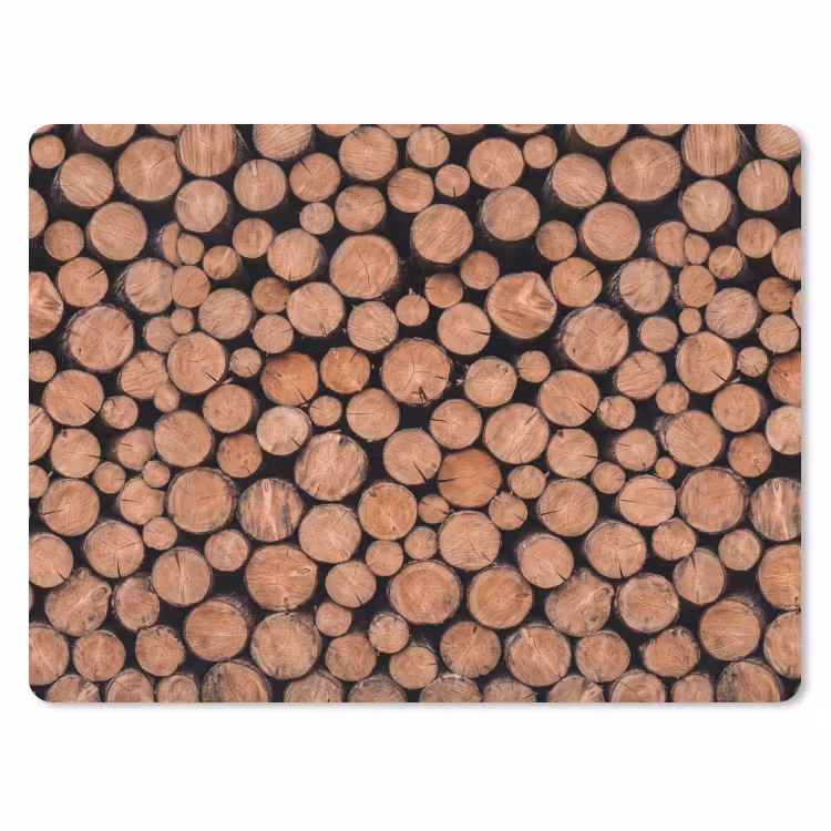 Houtblokken - Textuur - Patroon - Bruin - Rustiek muismat rubber klein -3d