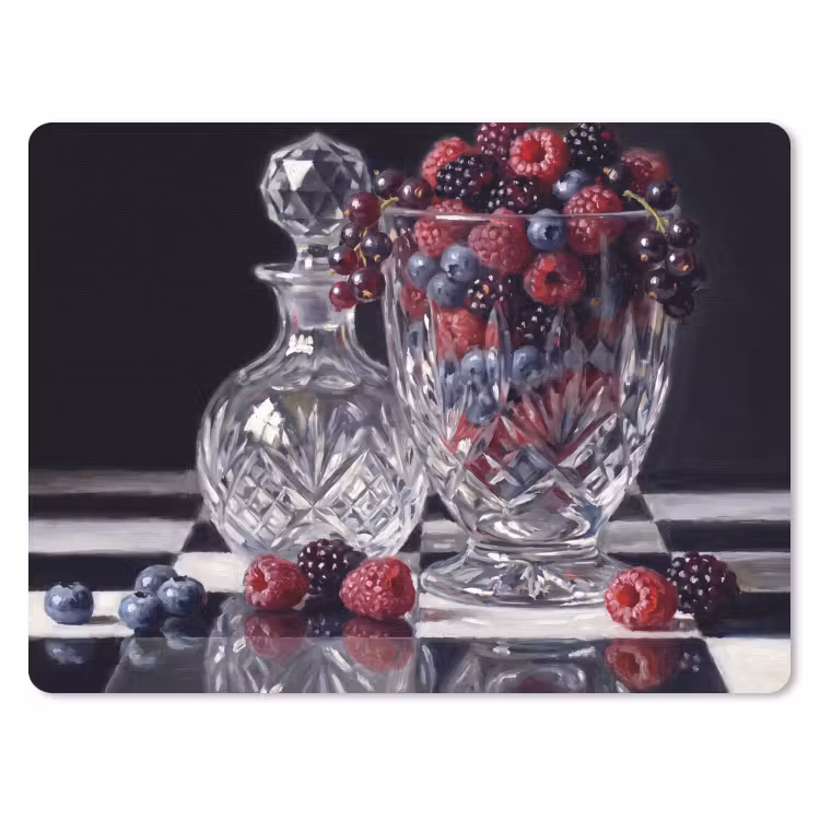 Mauspad - Beeren – Kristall – Stillleben - Bessen - Kristal - Stilleven muismat rubber klein