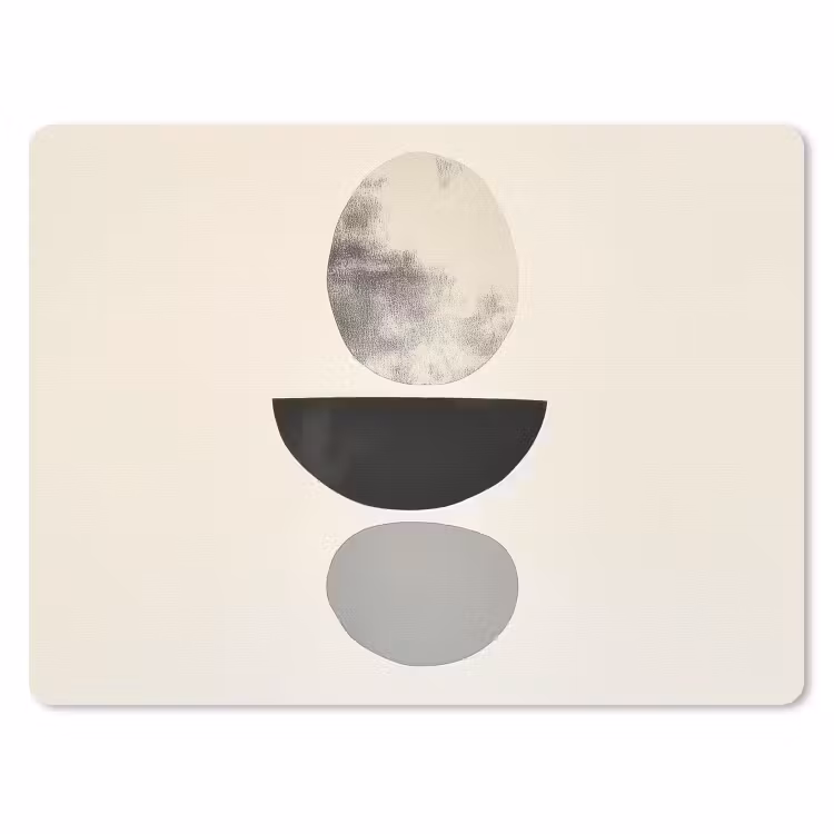 Beige - Japandi - Wabi sabi muismat rubber klein -3d