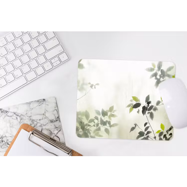 Blad - Schaduw - Natuur - Abstract - Groen muismat rubber klein -witbureau