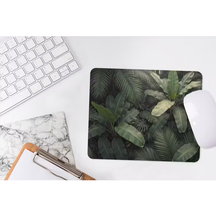 Bladeren - Groen - Tropisch - Natuur muismat rubber klein -witbureau