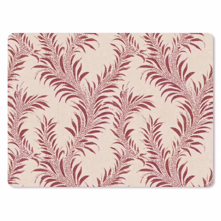 Bladeren - Linnen - Rood muismat rubber klein 262 -3d