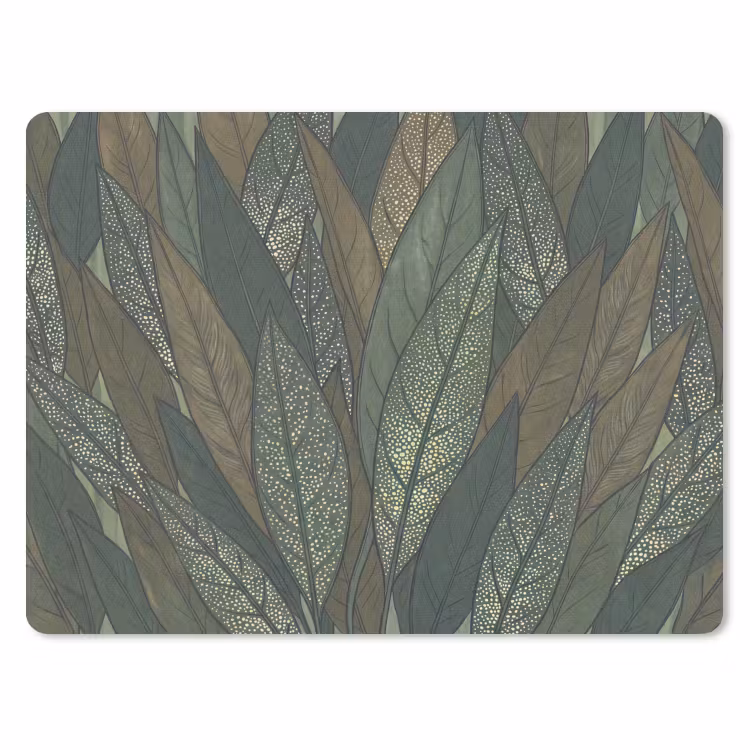 Bladeren - Patroon - Gestippeld - Natuur - Groen muismat rubber klein -3d