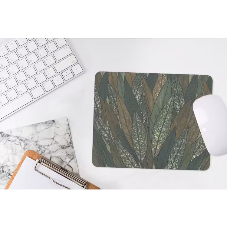 Bladeren - Patroon - Gestippeld - Natuur - Groen muismat rubber klein -witbureau