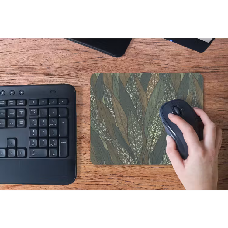 Bladeren - Patroon - Gestippeld - Natuur - Groen muismat rubber klein -toetsenbord