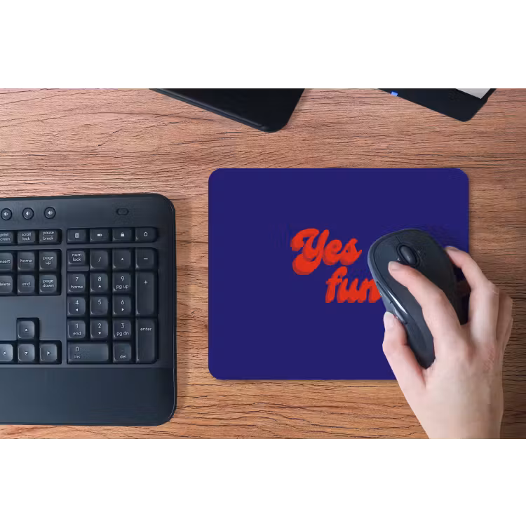 Blauw - Rood - Yes fun - 3D muismat rubber klein -toetsenbord