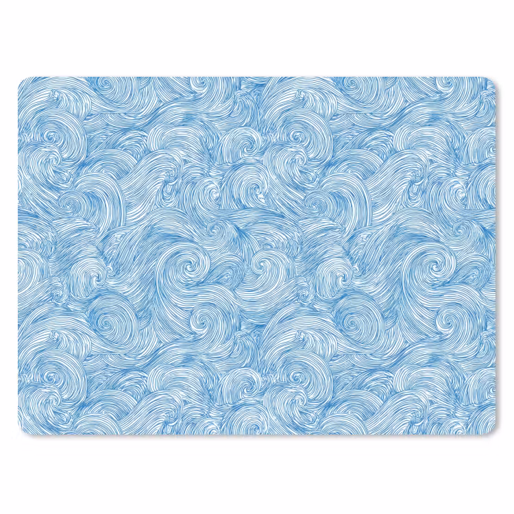 Blauw - Wit - Spiraal - Golven - Lijnen muismat rubber klein 262 -3d