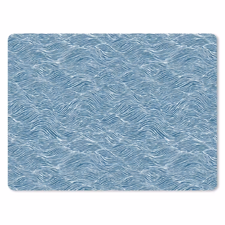 Blauw - Wit - Golven - Getekend - Textuur muismat rubber klein 262 -3d