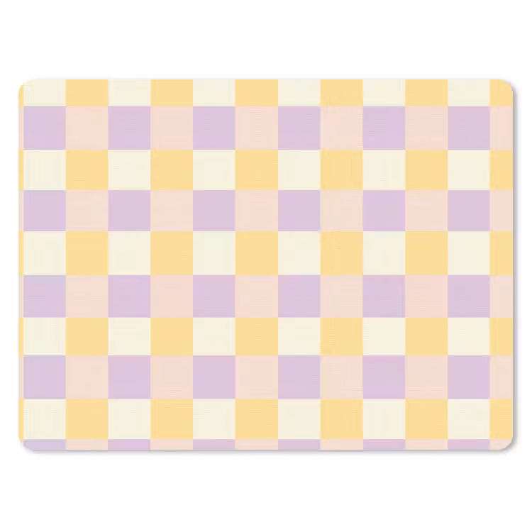 Blokjes - Lila - Geel muismat rubber klein 262 -3d