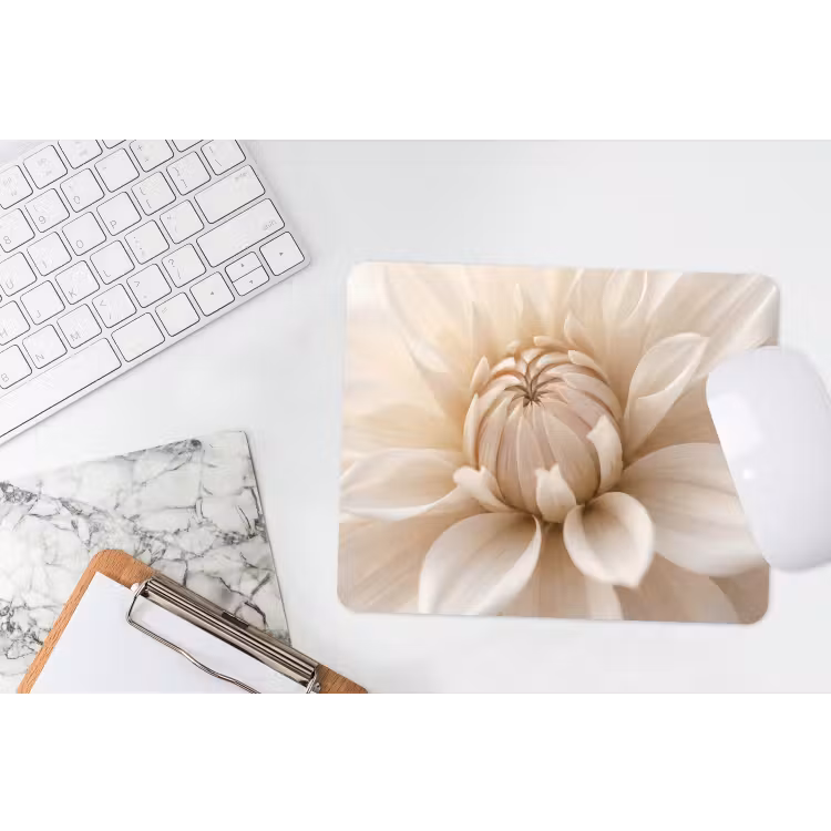 Bloem - Dahlia - Wit muismat rubber klein -witbureau