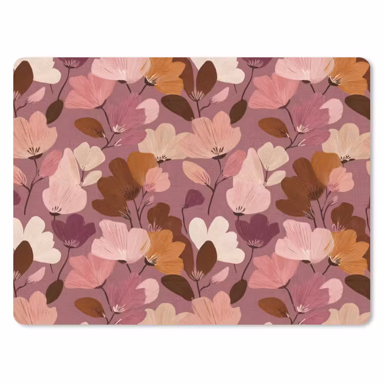 Bloem - Patroon - Roze muismat rubber klein 262 -3d