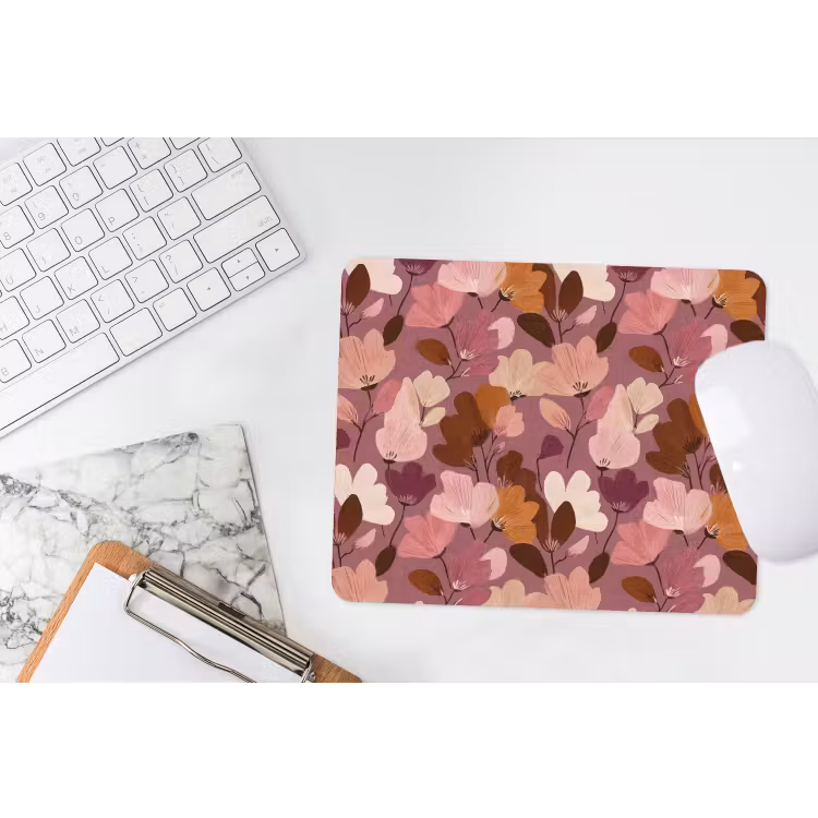 Bloem - Patroon - Roze muismat rubber klein 262 -witbureau