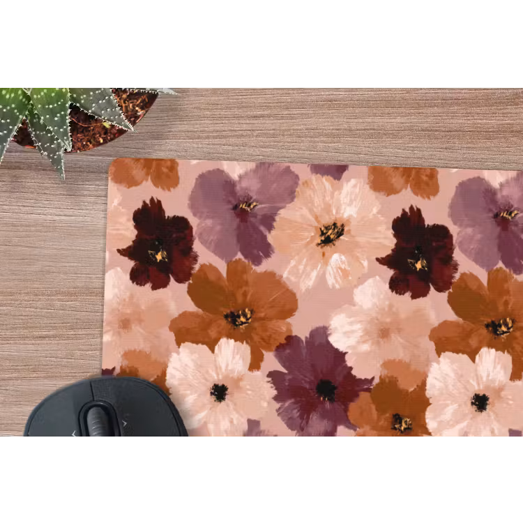 Bloemen - Abstract - Aardetinten muismat rubber klein 262 -closeup