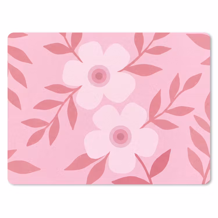 Bloemen - Abstract - Modern - Roze - Natuur muismat rubber klein -3d