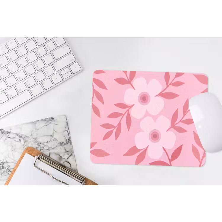 Bloemen - Abstract - Modern - Roze - Natuur muismat rubber klein -witbureau